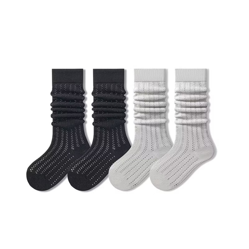 Sensori™ CloudRib Girls' Openwork Slouch Crew Socks-4 Pairs