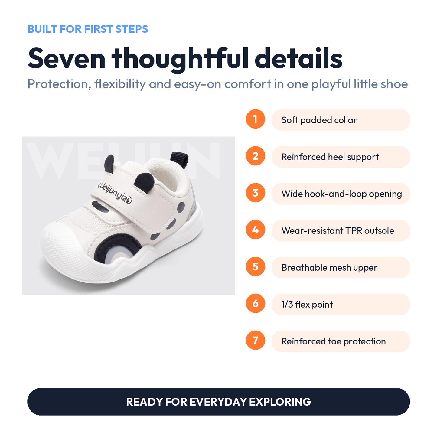 Sensori™ TinyPaws Protective-Toe Sneakers