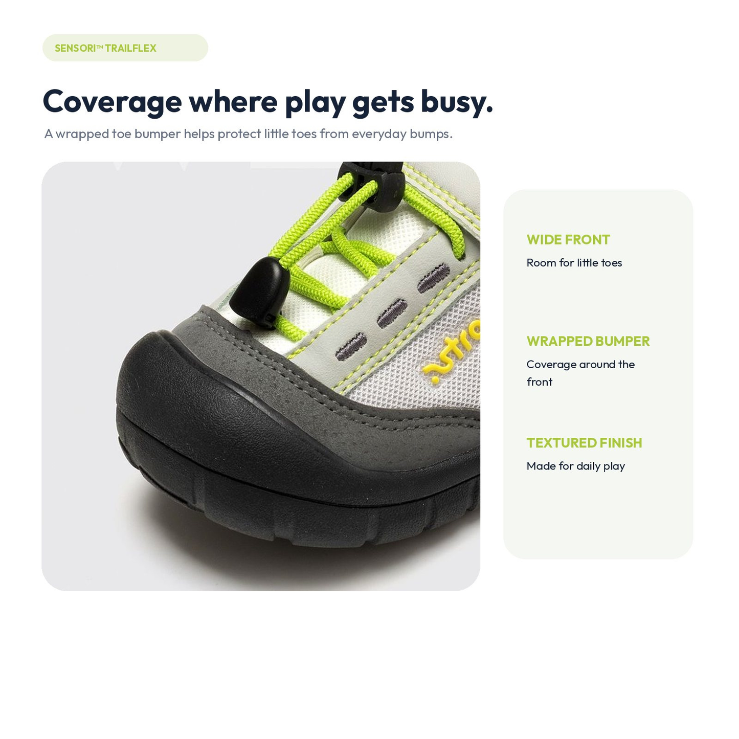 Sensori™ GripTrail Protective-Toe Toddler Sneakers