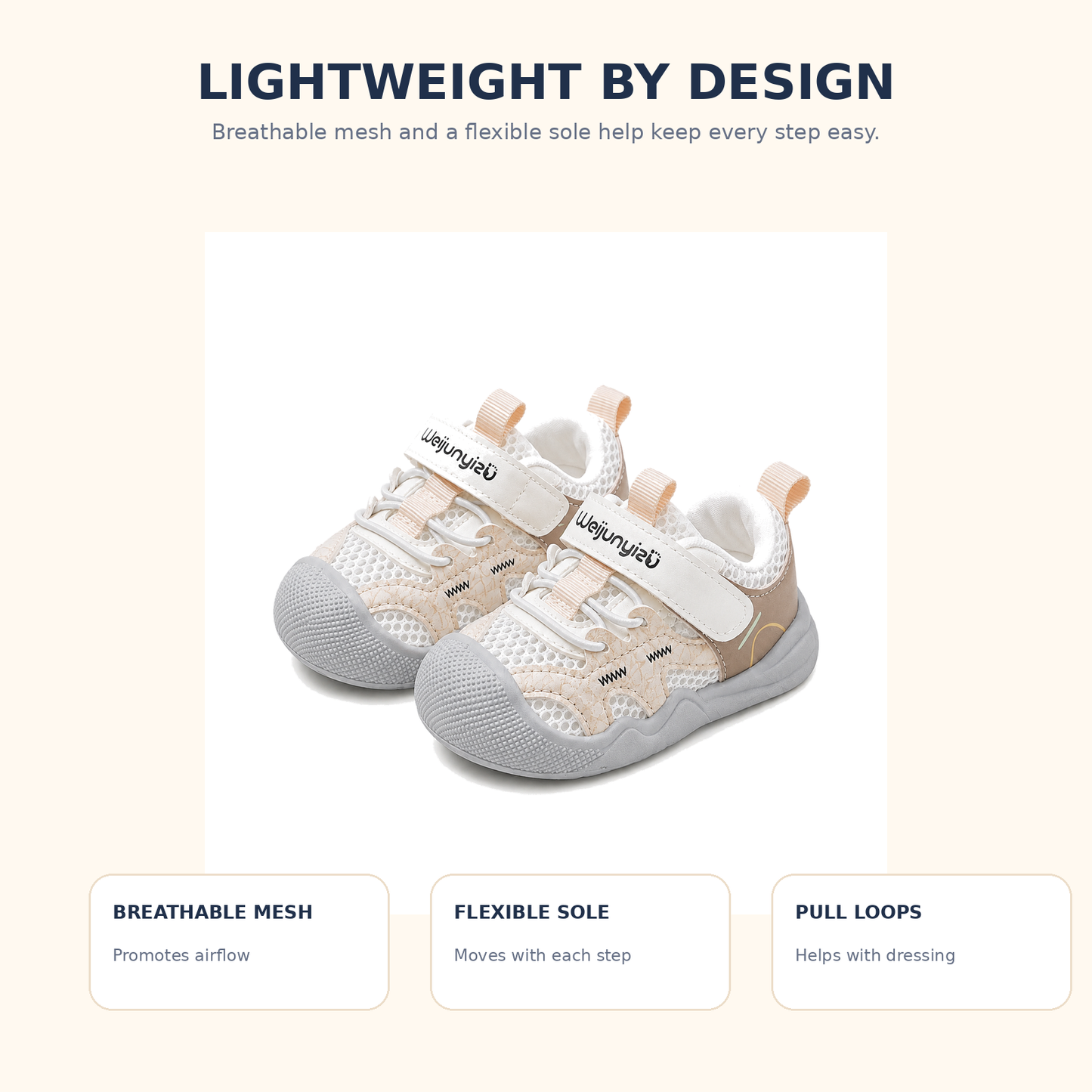 Sensori™ TrailLite Protective-Toe First Walker Sneakers