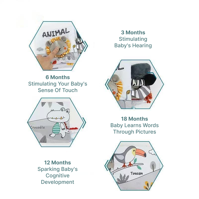 Livre en tissu froissé cognitif Sensori™ pour enfants