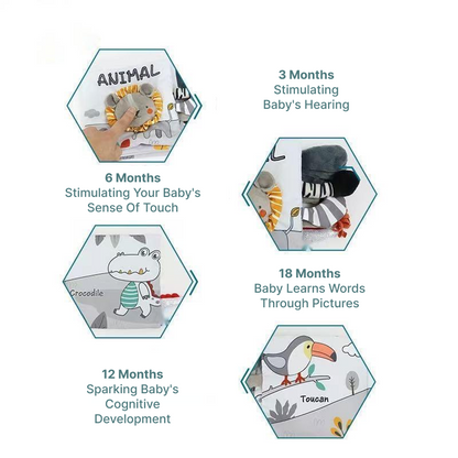 Livre en tissu froissé cognitif Sensori™ pour enfants