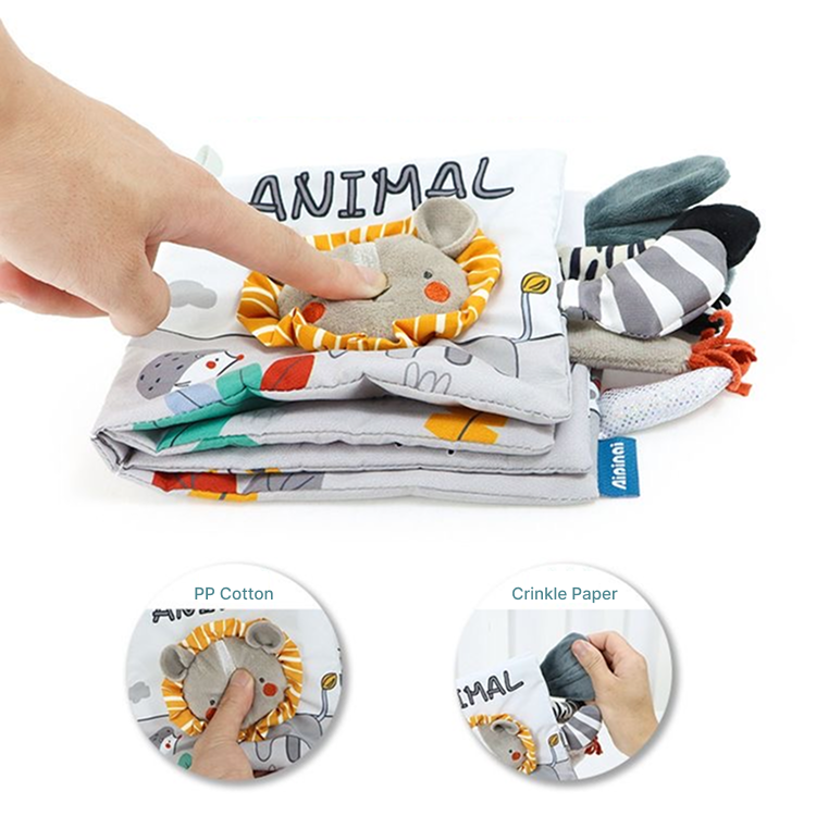 Livre en tissu froissé cognitif Sensori™ pour enfants