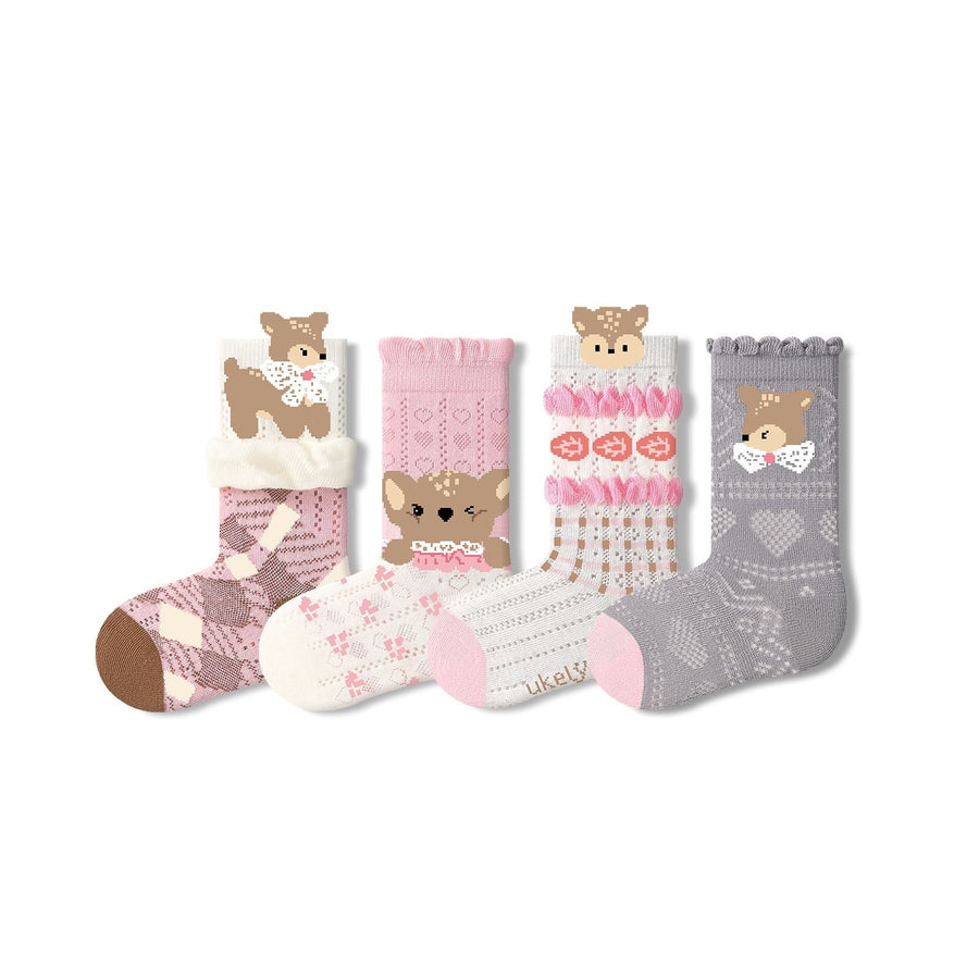 Sensori™ KnitPals Girls' Textured Animal Crew Sock Sets