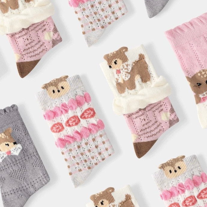 Sensori™ KnitPals Girls' Textured Animal Crew Sock Sets