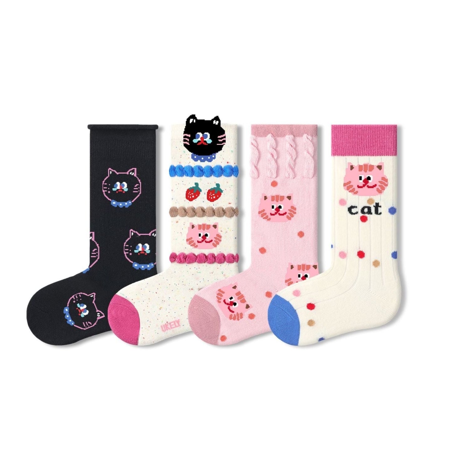 Sensori™ KnitPals Girls' Textured Animal Crew Sock Sets
