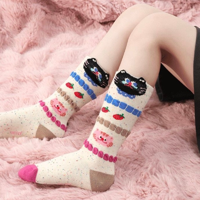 Sensori™ KnitPals Girls' Textured Animal Crew Sock Sets