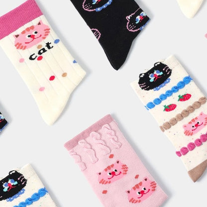 Sensori™ KnitPals Girls' Textured Animal Crew Sock Sets