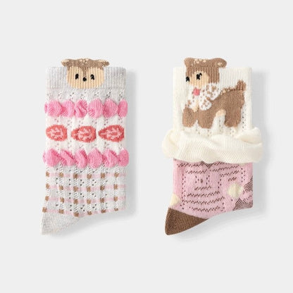 Sensori™ KnitPals Girls' Textured Animal Crew Sock Sets