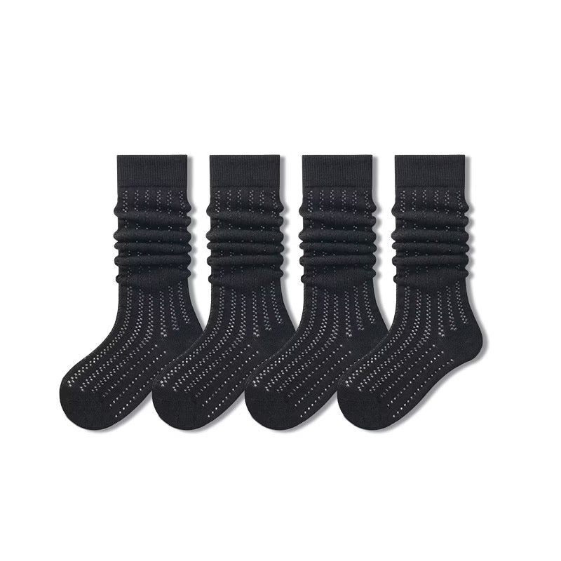 Sensori™ CloudRib Girls' Openwork Slouch Crew Socks-4 Pairs