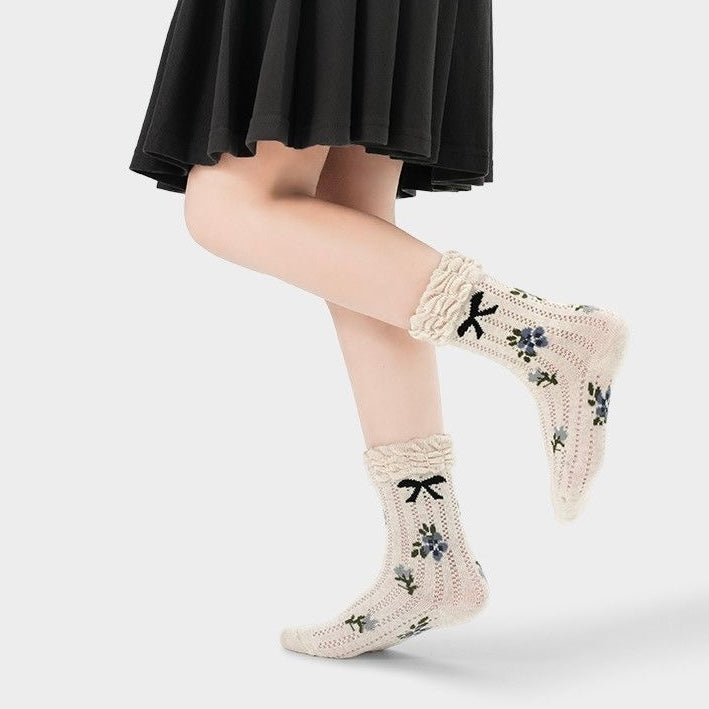 Sensori™ Vintage Florals & Bows Socks