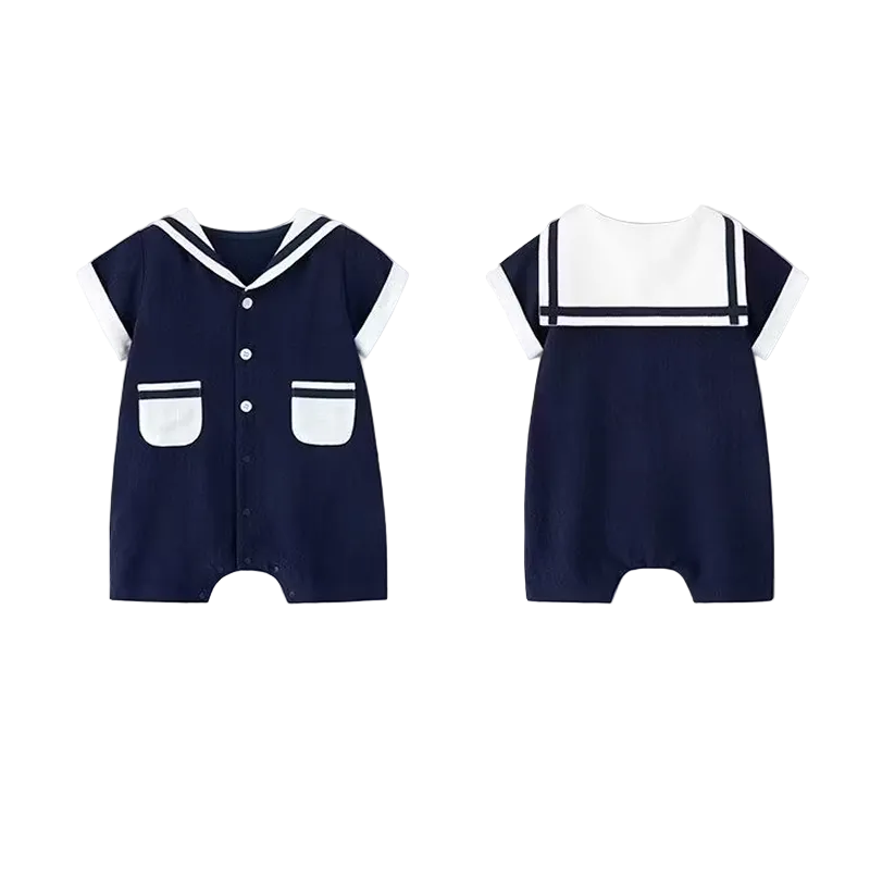 Sensori™ Retro Sailor Sleeve Romper