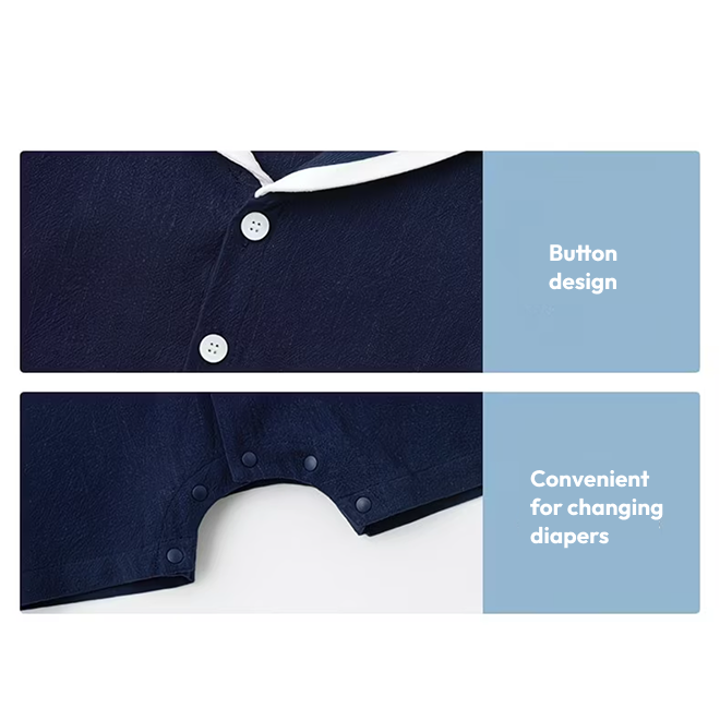 Sensori™ Retro Sailor Sleeve Romper