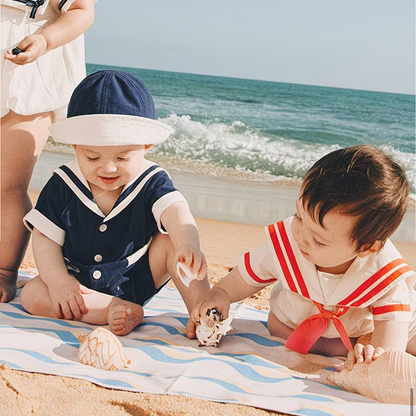 Sensori™ Retro Sailor Sleeve Romper
