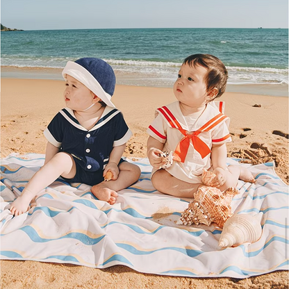 Sensori™ Retro Sailor Sleeve Romper