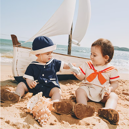 Sensori™ Retro Sailor Sleeve Romper