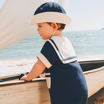 Sensori™ Retro Sailor Sleeve Romper